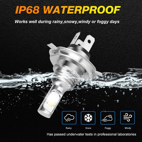 7 Inch GLASS Round Headlight Housing + H4 LED Bulb CLASSIC Conversion Kit 2Pcs - Picture 12 of 15