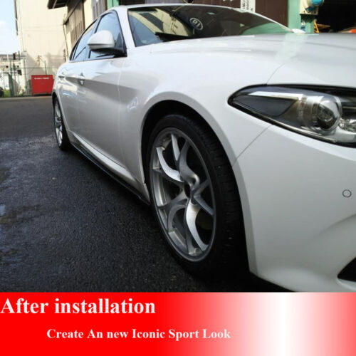 Se adapta al sedán Alfa Romeo Giulia 2015-20 falda lateral alerón labial carbono real - Imagen 3 de 12
