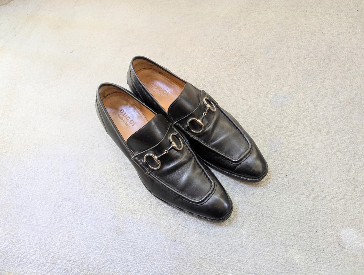 Gucci Horsebit Loafers Men 10 Black Leather Slip-On Snaffle  display picture 1