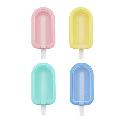 4pcs Ice Lolly Moulds Ice Cream Moulds Colorful Silicone Popsicles Making Molds