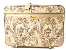 Jaguar Suitcase Luggage Floral Tapestry 26"x18" Rolling Soft Side Travel Bag