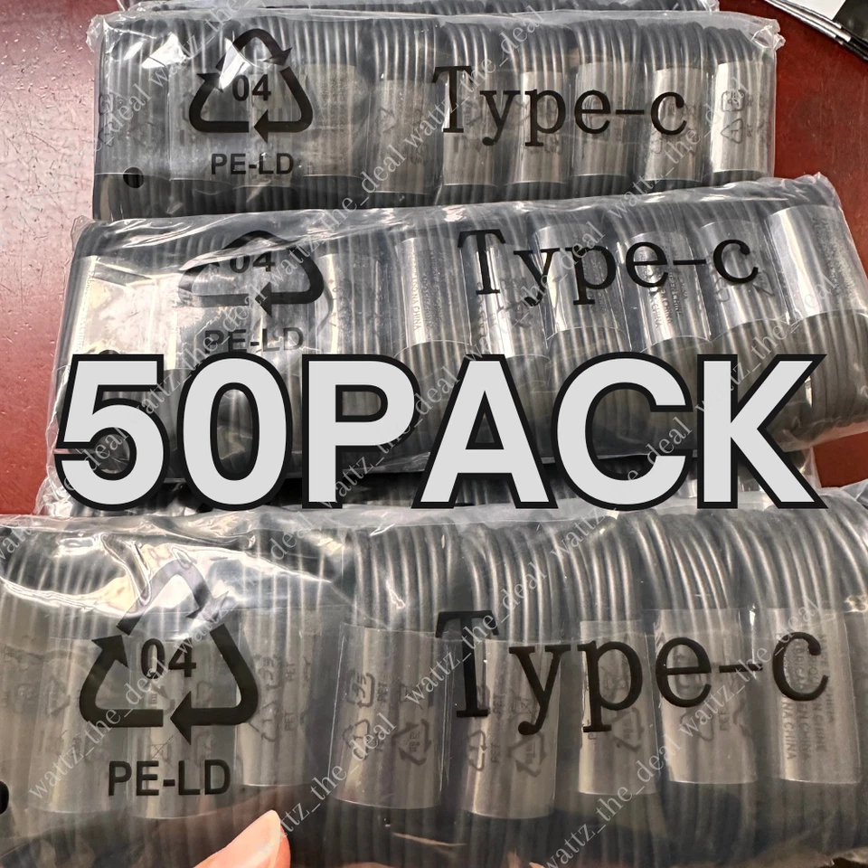 50PACK USB C Phone Charger Android For Samsung Galaxy Fast Charging Cord Type C - Image 2 of 4