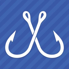 Crossed Fishing Hooks Vinyl Decal Sticker