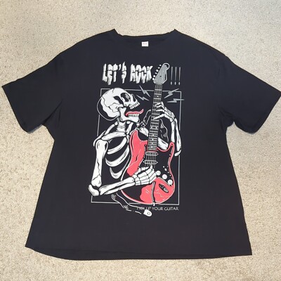 Let's Rock - Pick Up Your Guitar RomWe T-shirt Adult Size Large 