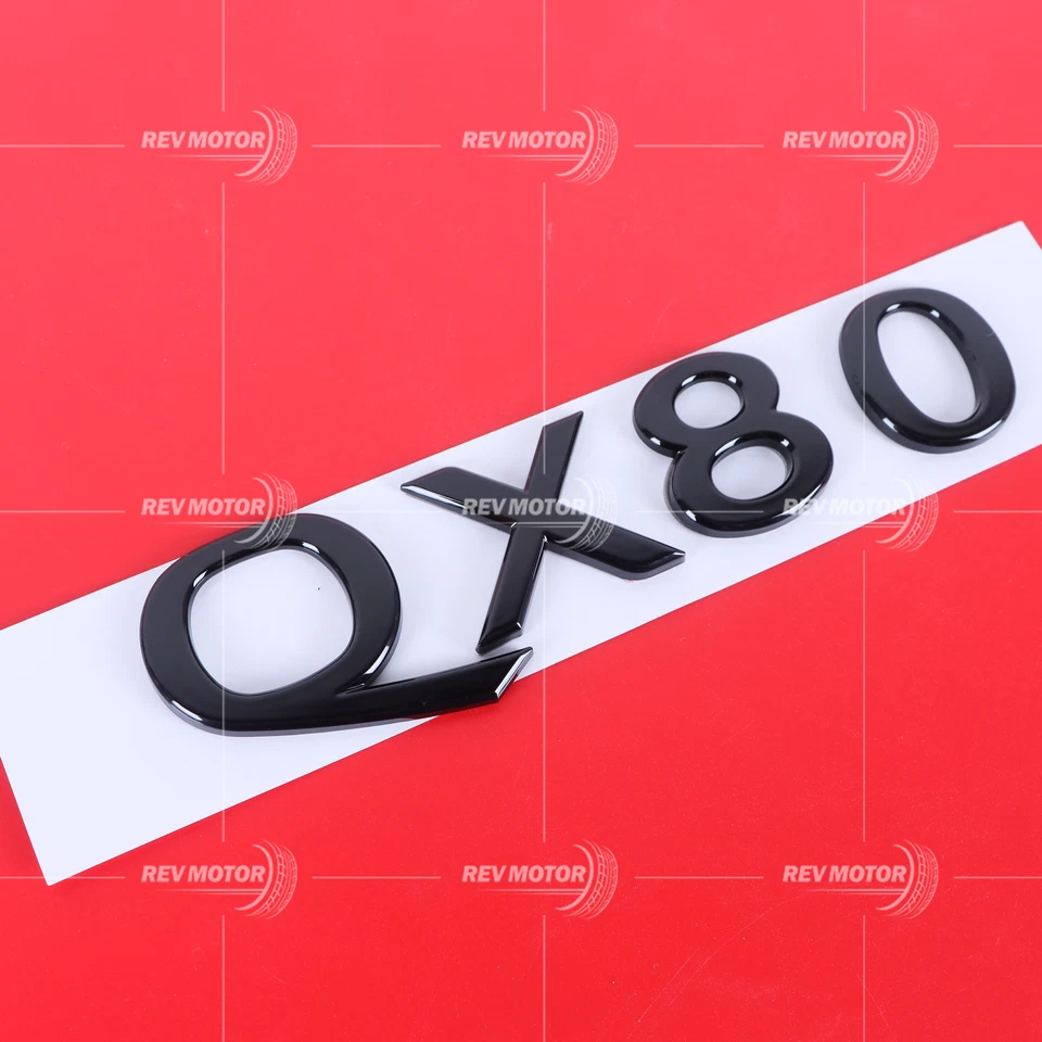 For Infini-ti QX80 Rear Liftgate Letter Badge Emblem Nameplate Gloss Black Decal Foto 4 de 4