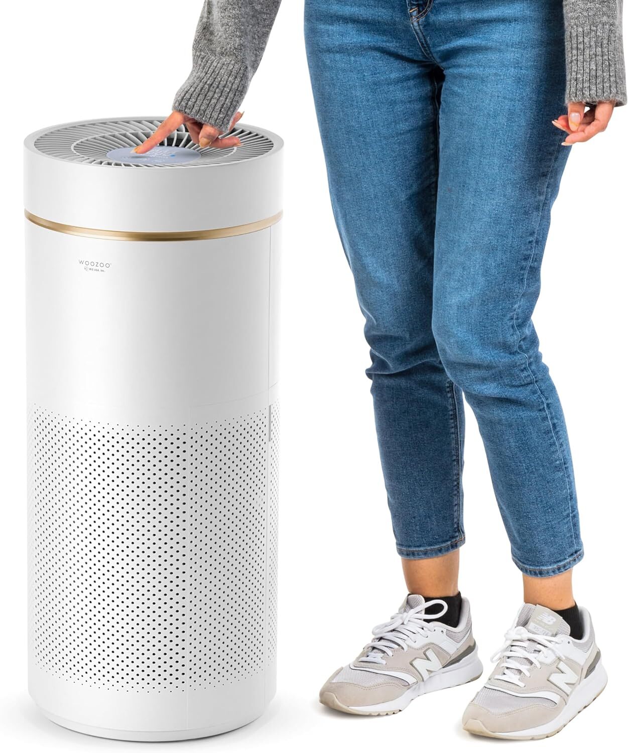 IRIS USA WOOZOO Air Purifier for Home Large Rooms Bedroom with H13 True White