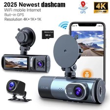 3 Channels Ultra HD 4K Dash Cam WIFI GPS Night Vision Car DVR Video Recorder