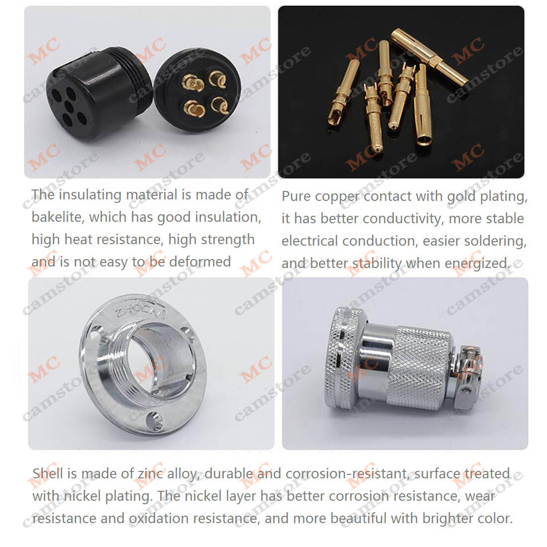 ユナイテッド航空　ピン　A005 4 5 6 7 8 Pin Aviation Connector, GX30 Aviation Bulkhead
