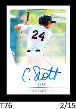 2018 LEAF ULTIMATE DRAFT 90 LEAF SILVER PRISMATIC AUTO CONNOR SCOTT PIRATES 2/15
