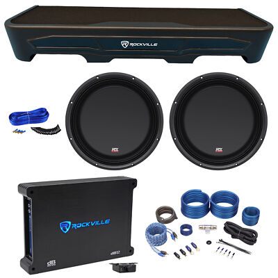(2) MTX 12'' Subwoofers+Sub Box Enclosure+Amp For 2007-2018 GMC/Chevy Crew Cab