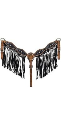 Collier De Poitrine Tough-1 Style Onyx – Mini Poney Avec Frange Et Cristaux – Taille Mini