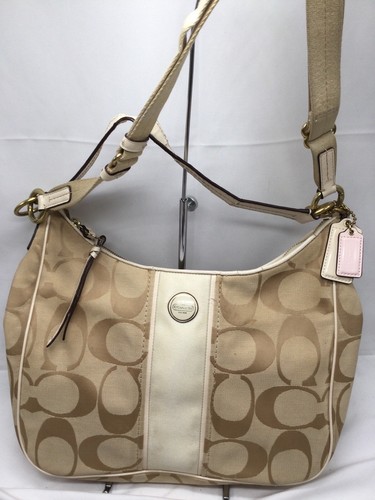 coach signature stripe hobo bag
