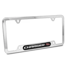 Dodge Charger R/T Carbon Fiber Nameplate Chrome Stainless Steel License Frame