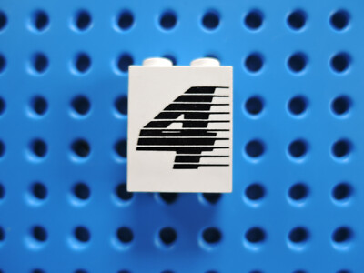 LEGO 1 x Panel Wand 4864apx1 1x2x2 weiß bedr. Zahl 4  8840
