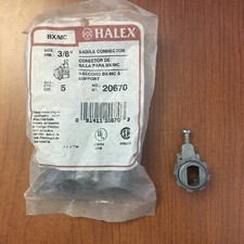 Halex 3/8 Inch Saddle Connectors - 5 Pack Flexible Metal Conduit Fittings Zinc Alloy