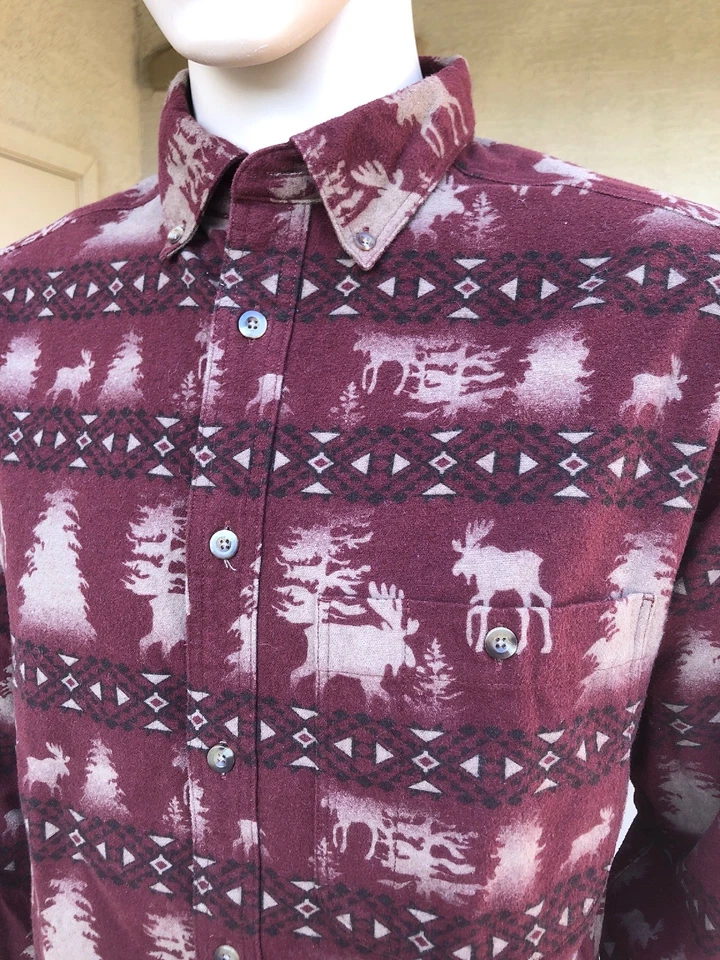 Vintage Cabela’s Deerskin Soft Chamois Outdoor Hunting Shirt Moose Size Large - Image 4 of 4