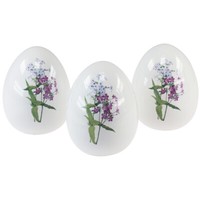 Keramik Ostereier Mit Blumendekor 12Cm, Osterdeko Eier Set 3Tlg, FrüHlingsdeko