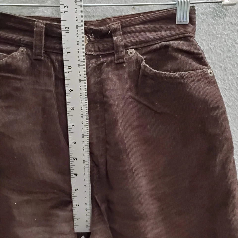 VINTAGE Levi's Women Pants 9 Brown Corduroy White Tab Triangle Mom High Rise - Image 4 of 4