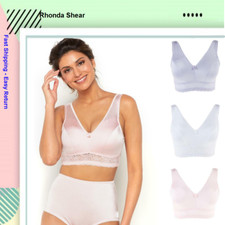 Rhonda Shear 3-pack Pin Up Smooth Bra with Removable Pads in Pastel 650-168 , M