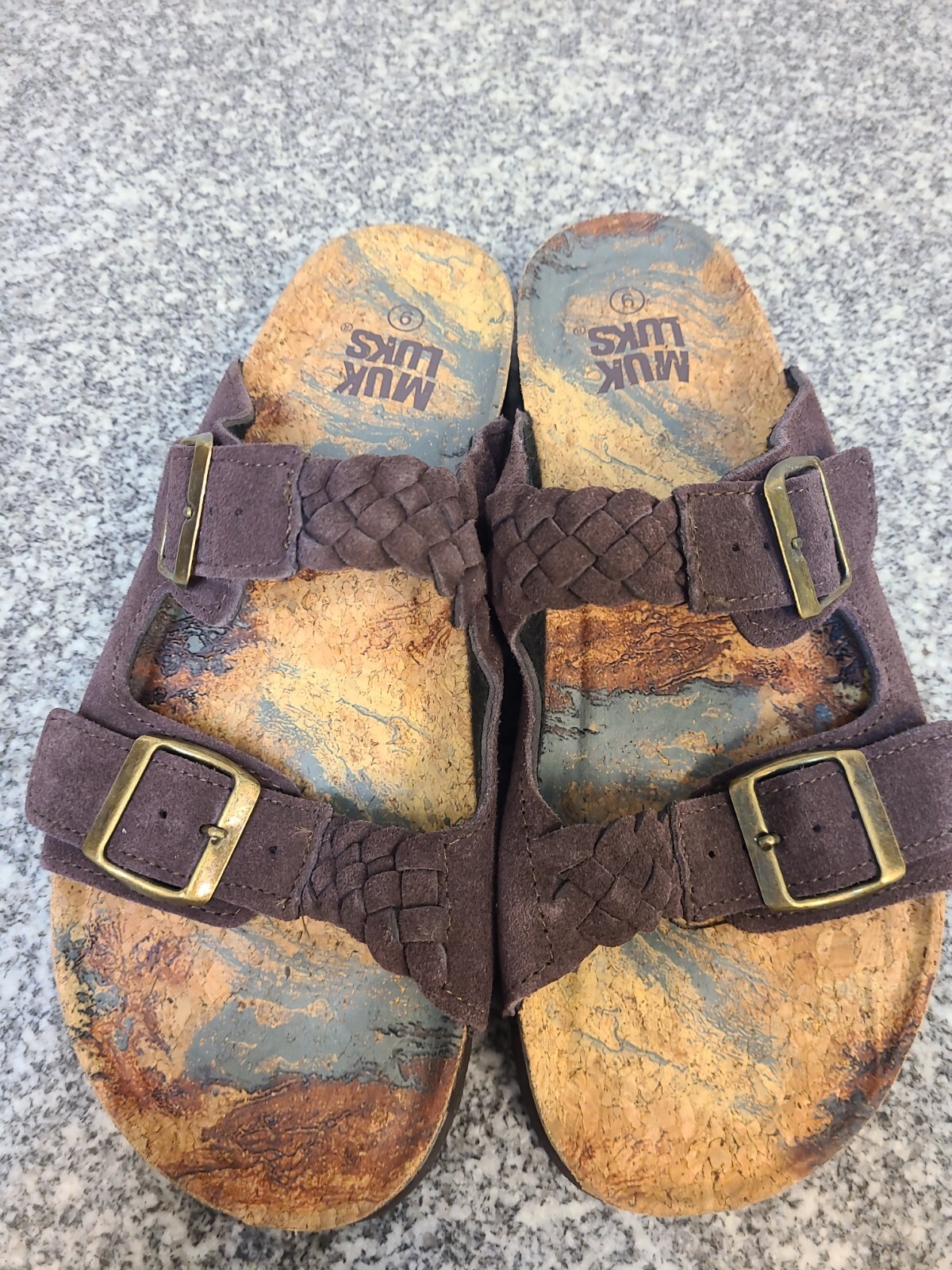 MUK LUKS women's buckle cork Brown sandals size 9 Medium | eBay