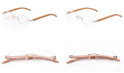 IG Eyewear Klassische Lesebrille aus Metall Echt Bamboo mit Federbügel Unisex