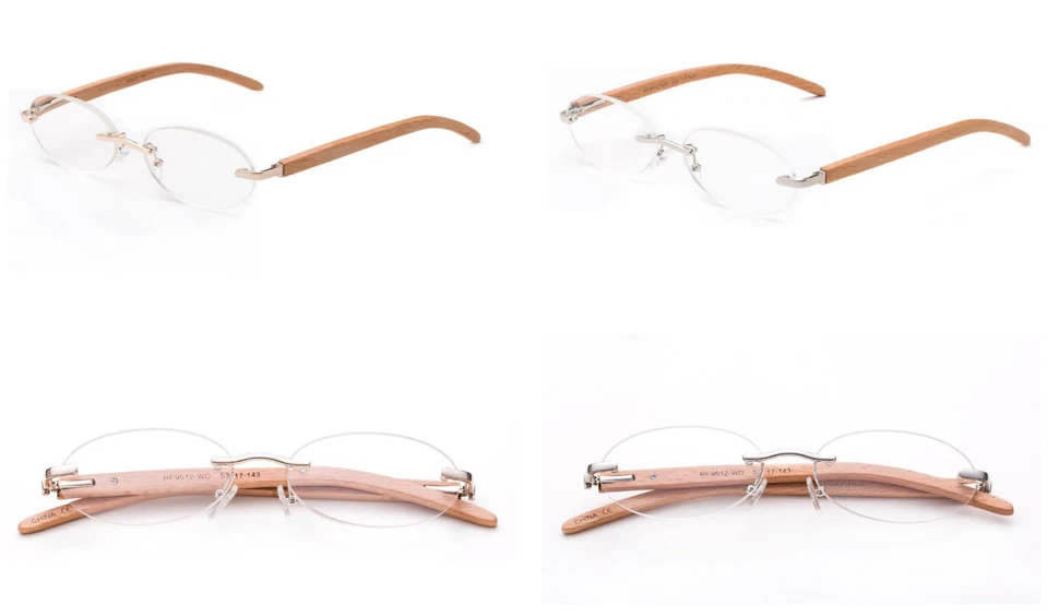 IG EYEWEAR Echt Bambus Rahmen Lesebrille Klassischer Stil Mit Feder Scharnier Unisex