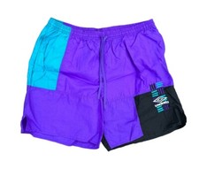 Vintage 80s 90s Umbro Athletic Nylon Sports Shorts Colorblock Running Soccer Lar