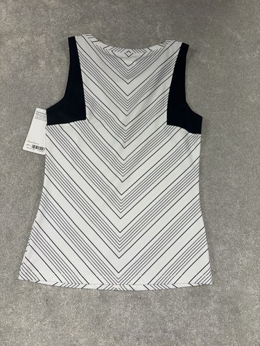 Top de natación ATHLETA Chevron Rashguard blanco y negro S pequeño UPF - Imagen 6 de 7