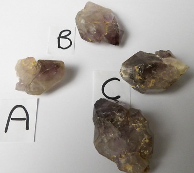 Elestial Skeletal Smokey Amethyst, Double Terminated Quartz Crystal, ESA A/B/C/D