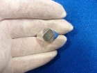 HANDSOME OLD VTG MEN'S STERLING SILVER ART DECO STYLE OVAL SIGNET RING SIZE 11+