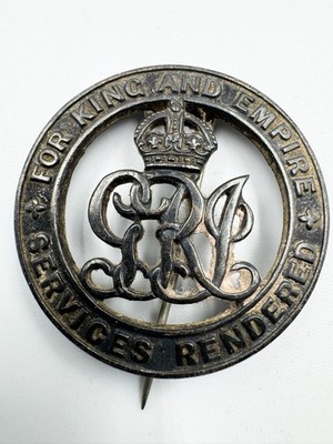 Original WW1 Silber Kriegsabzeichen London Regiment Verwundete Diente Übersee