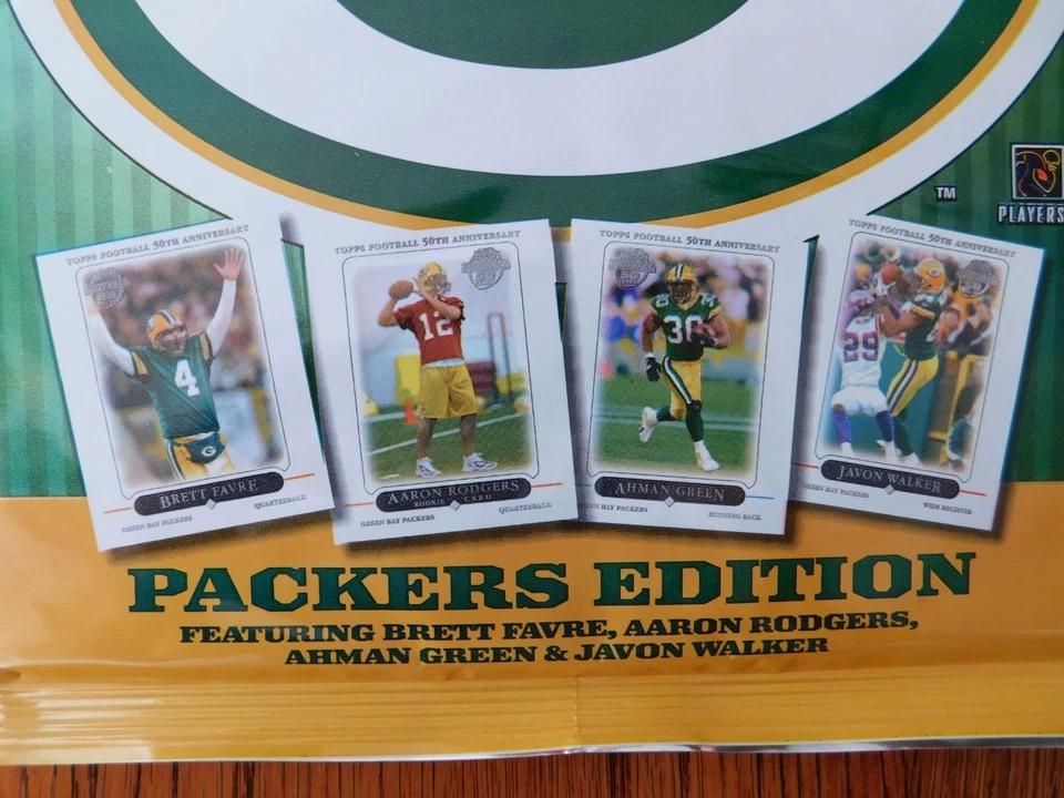 Topps XXL Packers Edition 2005 paquete sellado de fábrica con Aaron Rodgers RC y Favre + Foto 2 de 4