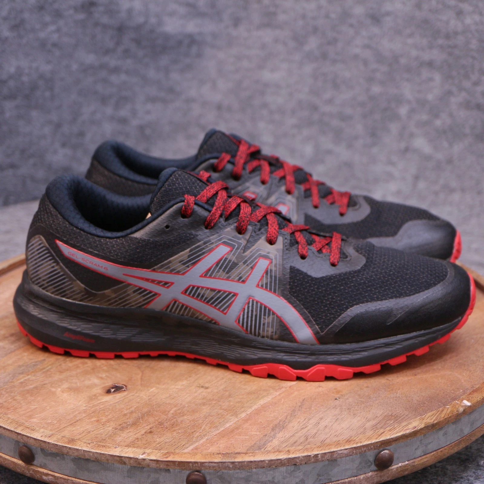 Asics GEL-Scram 6 Trail Mens Size 10 US Running Shoes Sneaker Black Red 1011A850