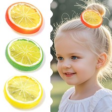 Lemon Girls Bow Hair Clips Cute Alligator Clip Non Slip Fruity Yellow Bows
