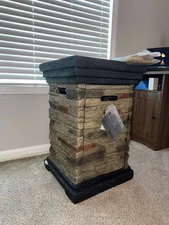 Square Stone Propane Gas Outdoor Fire Pit