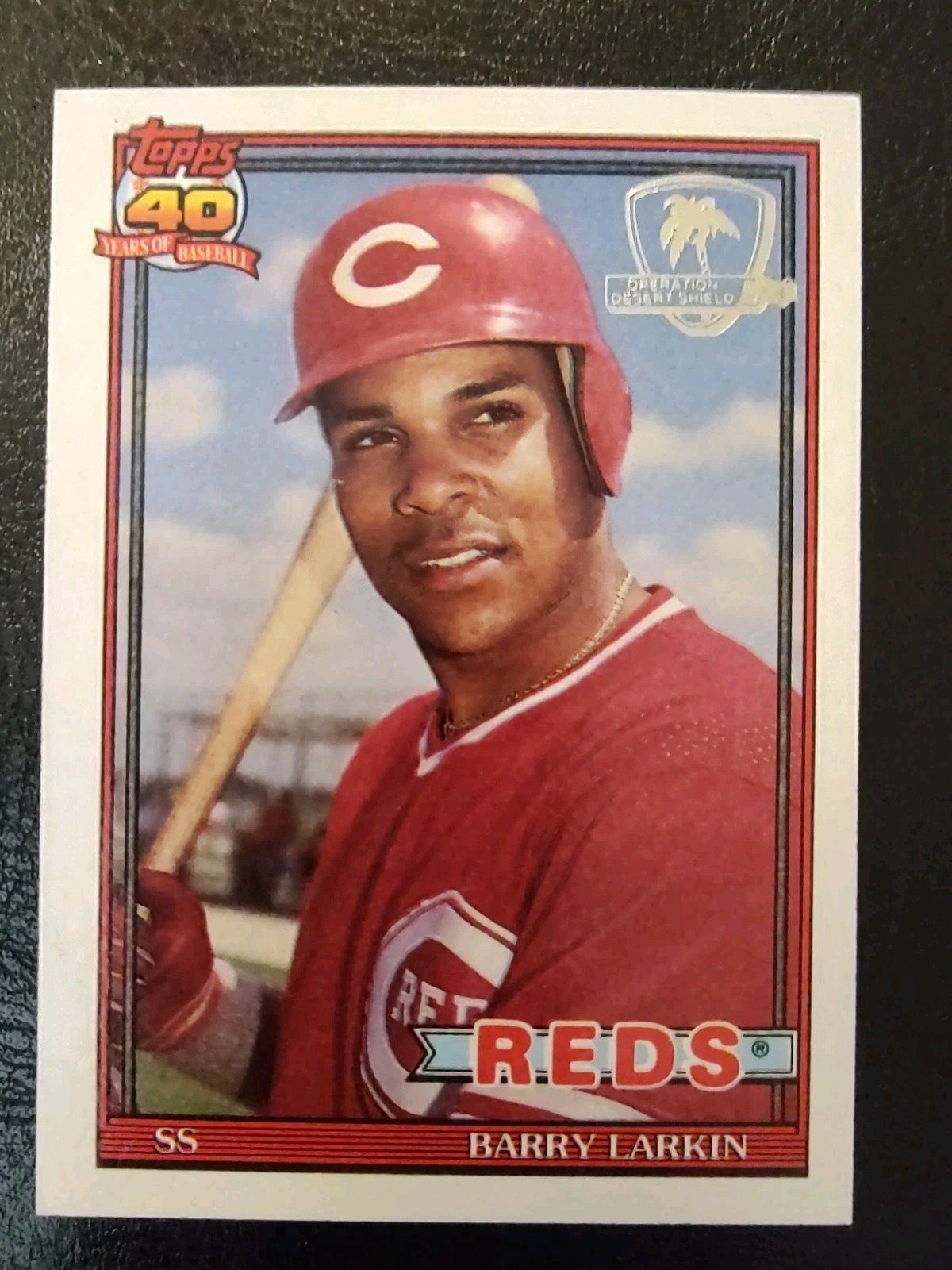 1991 Topps Desert Shield Baseball #730 Barry Larkin Cincinnati Reds NM/MT  RARE