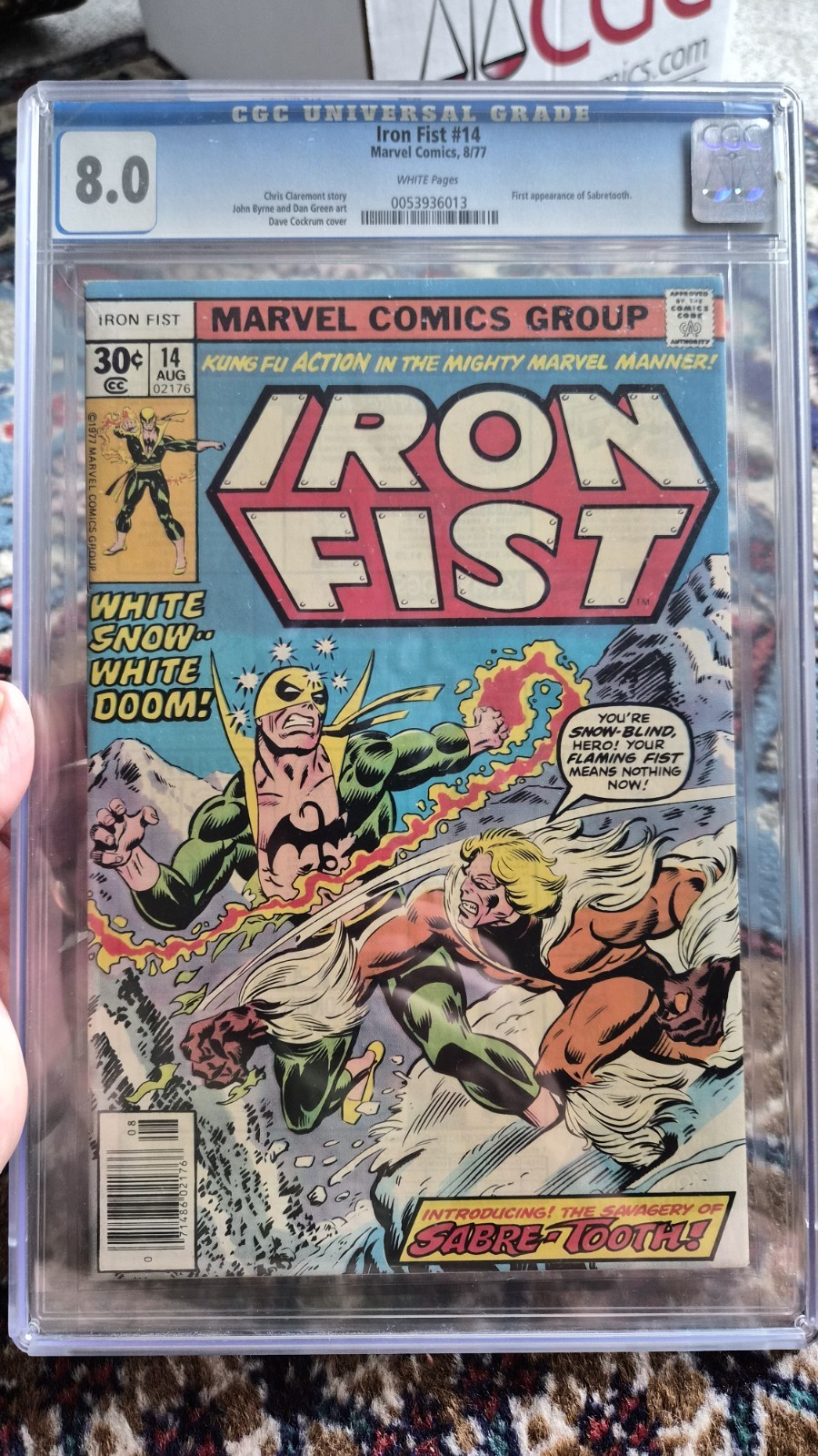 Iron Fist #14 1st Sabretooth CGC 8.0 White Pages 1977