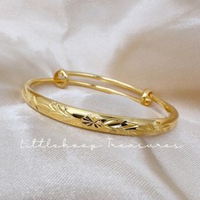 22K Gold Filled Kid Baby Bracelet Bangle Chain Figaro Girl/Boy Children Bangles