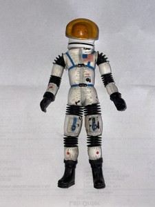 Vintage Used Mattel Major Matt Mason Astronaut Figure Wires Intact W/ Helmet
