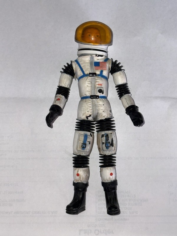 Vintage Used Mattel Major Matt Mason Astronaut Figure Wires Intact W/ Helmet