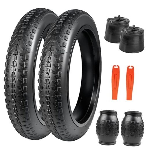 Bike Tire 24 x 3.0 Fat Bike Tire 24*3.0/2 Tires+2 Tubes+2 Levers/Black