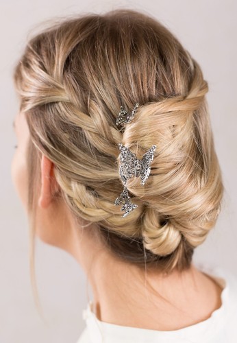 Lilla Rose Felicite Silver U-Pins (Pair) UP-2988 - Picture 3 of 4