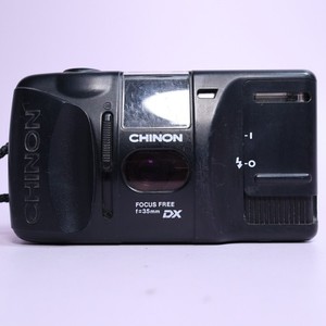 Chinon Auto GL 35mm Film Point And Shoot Camera Black Tested