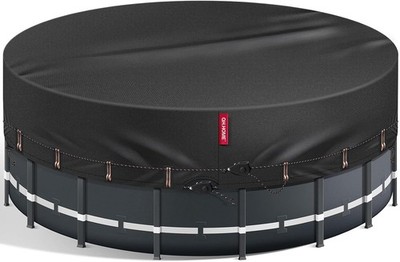 Pool Cover 12Ft Round Heavy Duty Solar UV Resistant Windproof Black QH.HOME 2026