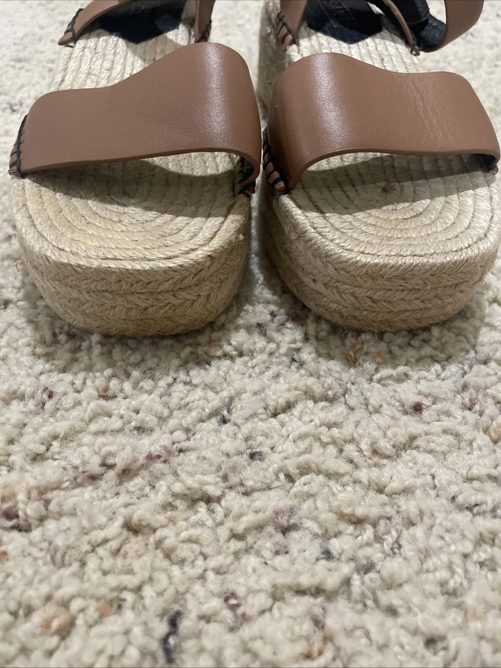 Women’s Sol Sana Brown Espadrilles Sandals, Ankle Strap Size 7 - Image 2 of 4