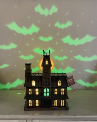 Spooky Animated Light up & Projection Haunted House Mansion Halloween Decor RARE