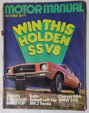 1972 Motor Manual Magazine Holden HQ SS Charger RT Bolwell 