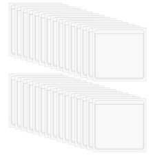 60 Pcs Self Adhesive Index Card Pockets with Top Open for Loading, 3.5 Clear