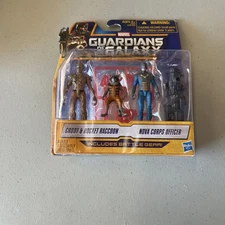 Guardians of the Galaxy Groot Rocket Raccoon Nova Corps Officer Figure Pack Toy