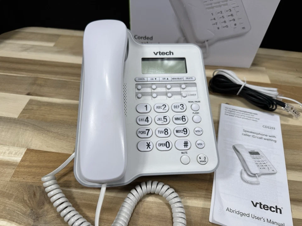 ✅Teléfono fijo VTech ✅Con cable ✅Hogar ✅Oficina ✅Escritorio ✅Teléfono de pared ✅Blanco Foto 2 de 4